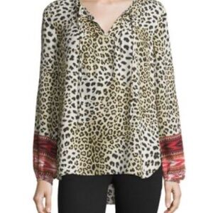 Kobi Halperin Silk‎ Leopard Print Blouse Size XS EUC